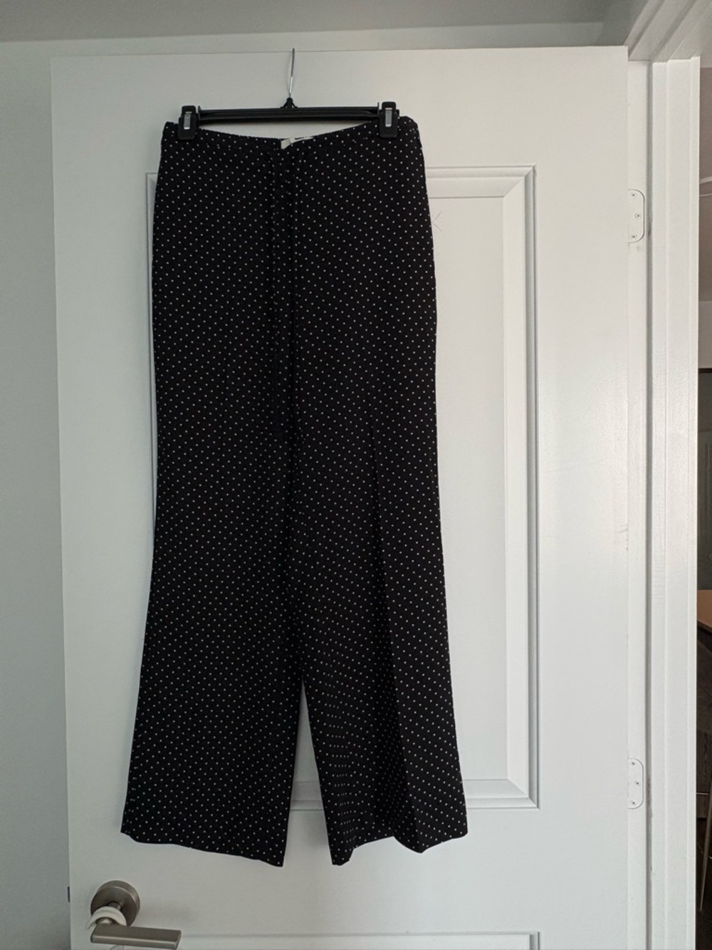 Black Polka Dot Wide-Leg Pants